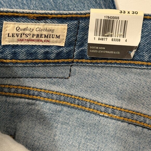 Levis Premium Big E Premium Jeans 33 x 30 Womens Blue NWT Loose Straight Denim - Picture 7 of 16